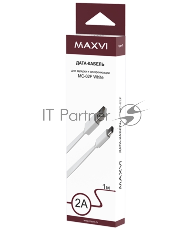 Кабель Maxvi MC-02F white USB-A - Type-C, 2A Описание: Плоский кабель, ток макс. нагрузки 2А, макс. напряжение 5V стандарт USB 2.0 длина 1м, материал PVC, белый
