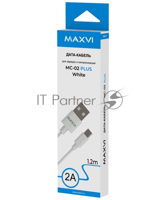 Кабель Maxvi MC-02 plus white USB-A - Type-C, 2A Описание: ток макс. нагрузки 2А, макс. напряжение 5V, длина кабеля 1.2м, материал PVC, белый