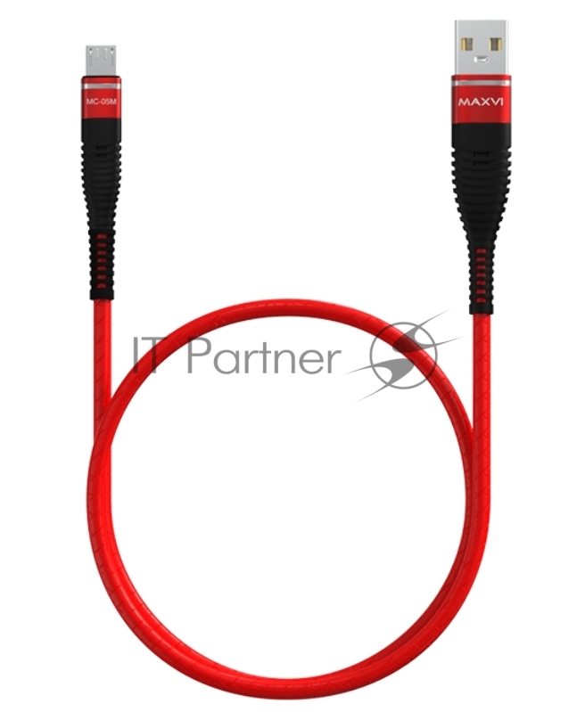 Кабель Maxvi MC-05M red USB-A - microUSB, 2A Описание: ток макс. нагрузки 2А, макс. напряжение 5V стандарт USB 2.0 длина 1м, оплетка TPU, металлические корпуса разъемов, цвет красный
