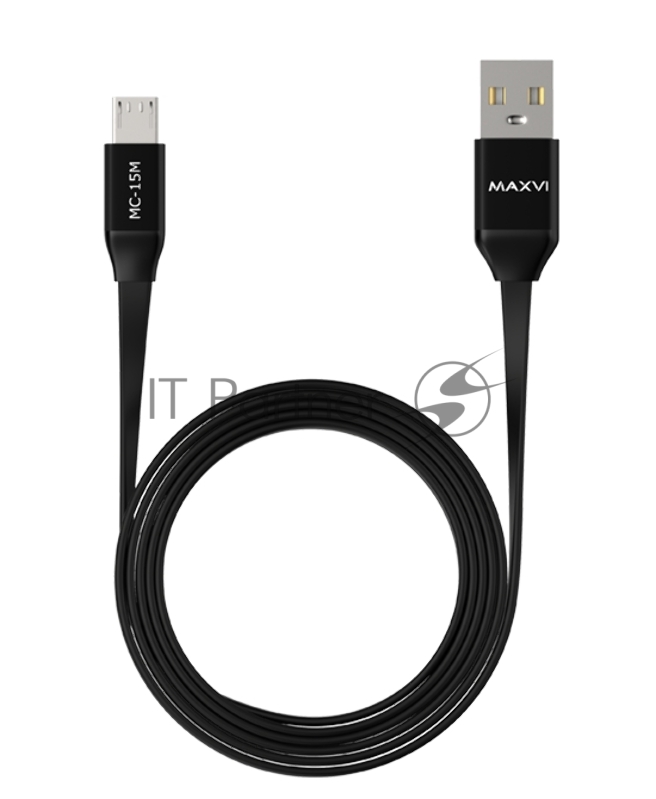 Кабель Maxvi MC-15M black, USB-A - microUSB, 2A Описание: ток макс. нагрузки 2А, макс. напряжение 5V стандарт USB 2.0 плоский кабель, длина 1м, оплетка TPE, металлические корпуса разъемов, цвет черный