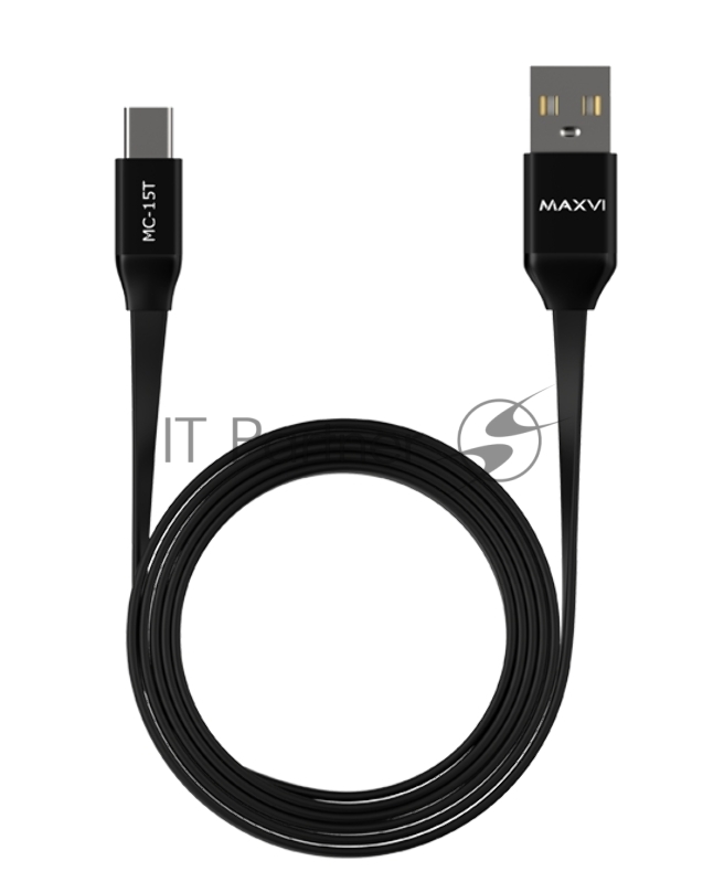 Кабель Maxvi MC-15T black, USB-A - Type-C, 2A Описание: ток макс. нагрузки 2А, макс. напряжение 5V стандарт USB 2.0 плоский кабель, длина 1м, оплетка TPE, металлические корпуса разъемов, цвет черный