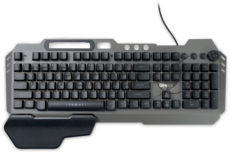 Клавиатура Оклик GMNG 720GK черный USB Multimedia for gamer LED (подставка для запястий)