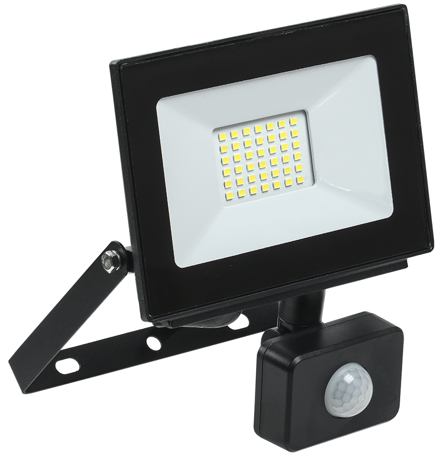 Прожекторы Iek LPDO602-30-65-K02 Прожектор СДО 06-30Д светодиодный черный с датчиком движения IP54 6500K