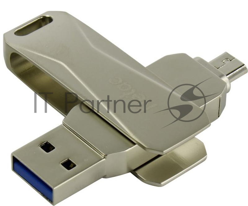 Флеш Диск Netac U381 64Gb <NT03U381B-064G-30PN>, USB3.0+microUSB, металлическая