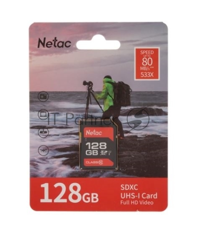 Карта памяти Netac P600 SDHC 128GB U1/C10 up to 80MB/s, retail pack