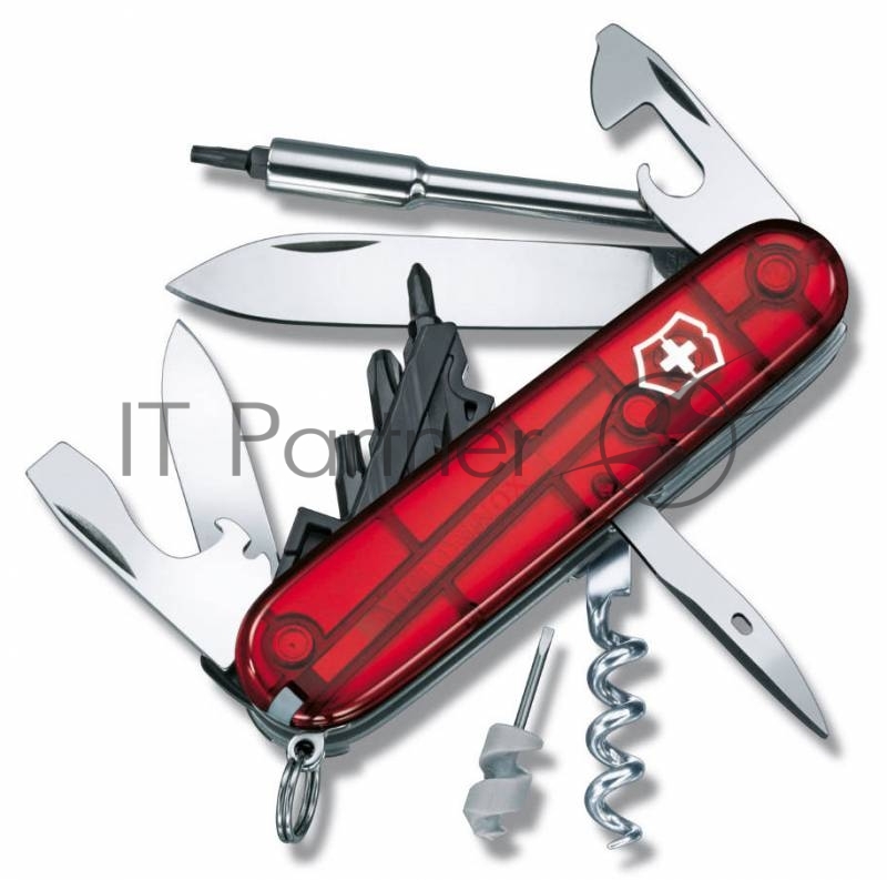 Нож перочинный Victorinox CyberTool S (1.7605.T) 91мм 27функций красный полупрозначный карт.коробка