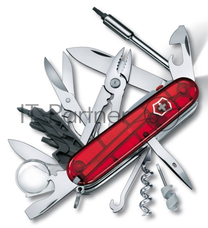 Нож перочинный Victorinox CyberTool Lite 1.7925.T 91мм 36 функций полупрозрачный красный