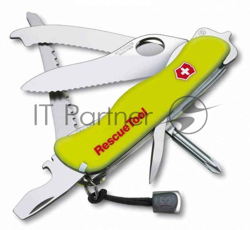 Нож перочинный Victorinox RescueTool One Hand (0.8623.MWN) 111мм 12функций салатовый карт.коробка