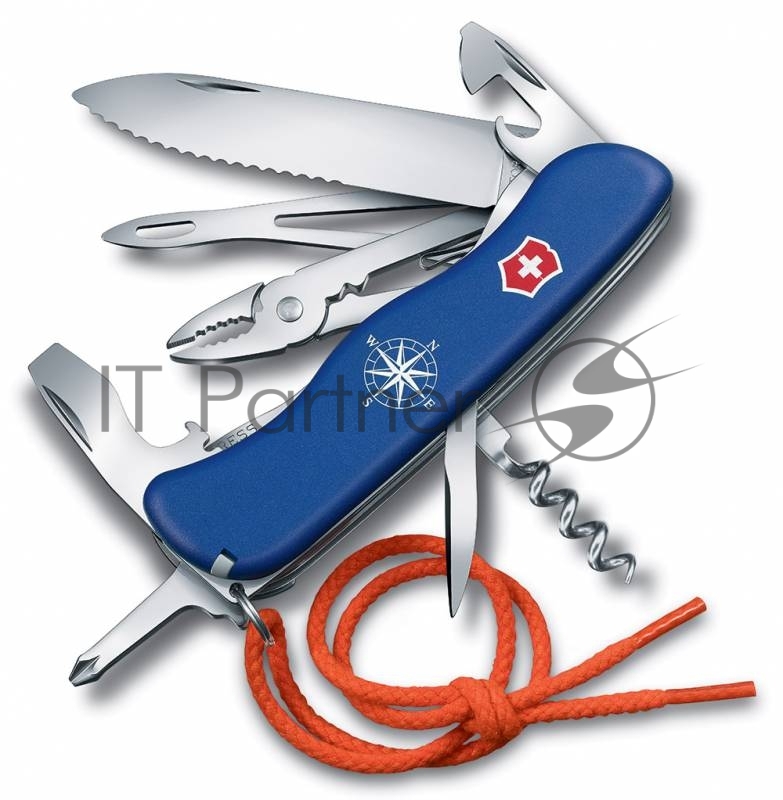 Нож перочинный Victorinox Skipper 0.9093.2WS с фиксатором лезвия 18 функций со шнурком синий