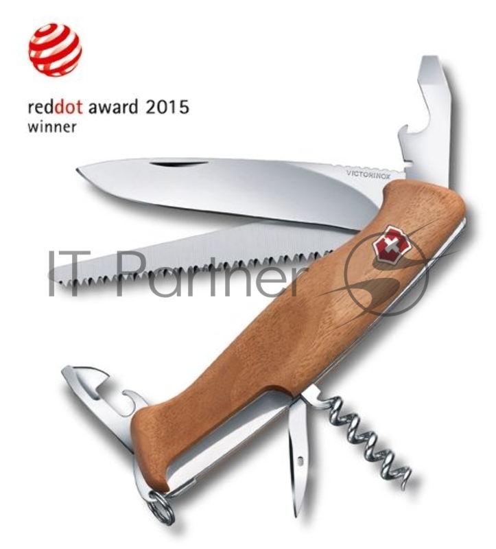 Нож перочинный Victorinox RangerWood 55 (0.9561.63) 130мм 10функций дерево карт.коробка