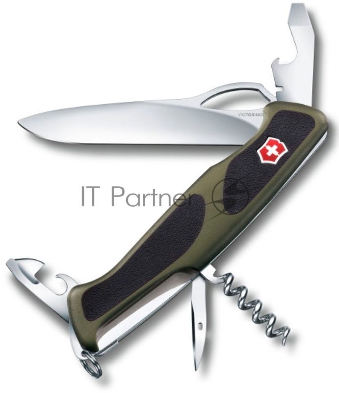 Нож перочинный Victorinox RangerGrip 61 (0.9553.MC4) 130мм 11функций зеленый/черный карт.коробка