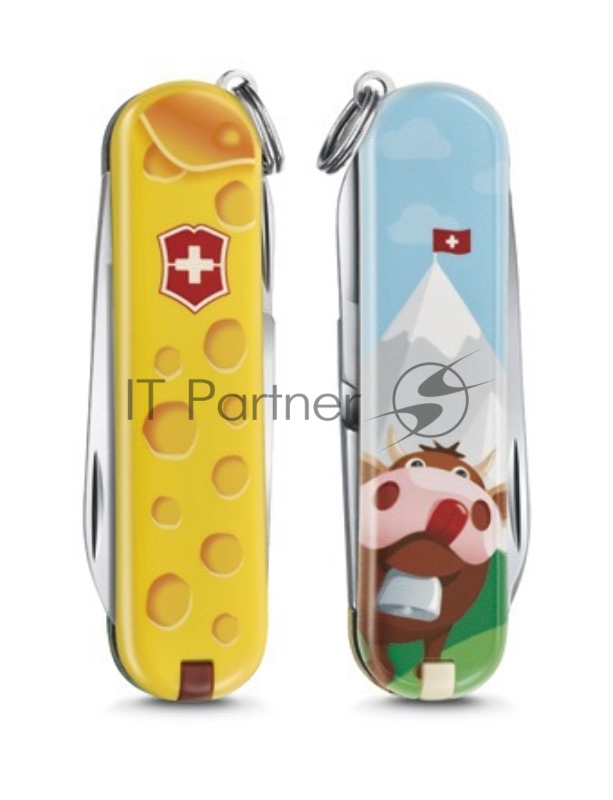 Нож перочинный Victorinox Classic LE2019 Alps Cheese (0.6223.L1902) 58мм 7функций желтый подар.коробка