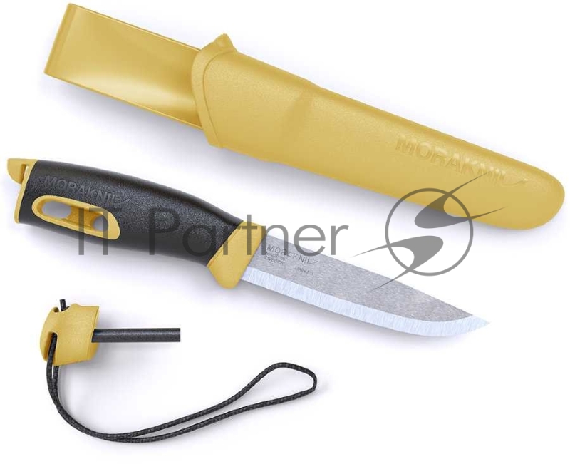 Нож Mora Companion Spark (13573) стальной разделочный лезв.104мм черный/желтый
