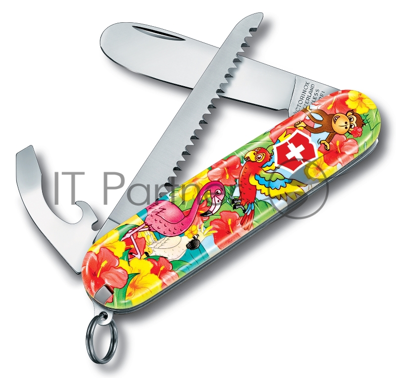 Нож перочинный Victorinox My First Victorinox Parrot Edition (0.2373.E3) 84мм 9функций красный/рисунок карт.коробка