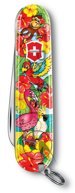 Нож перочинный Victorinox My First Victorinox Parrot Edition (0.2373.E3) 84мм 9функций красный/рисунок карт.коробка