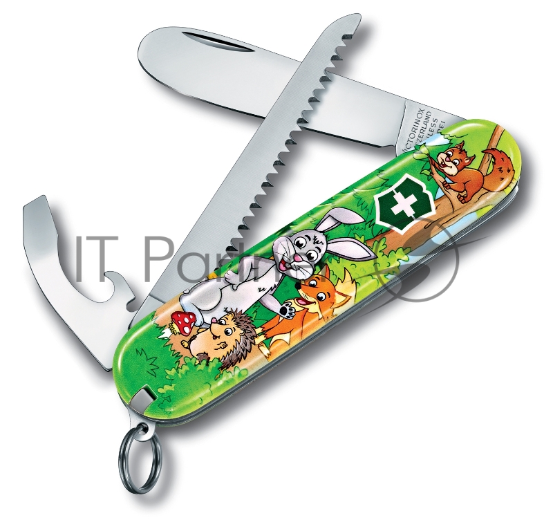Нож перочинный Victorinox My First Victorinox Rabbit Edition (0.2373.E2) 84мм 9функций зеленый/рисунок карт.коробка