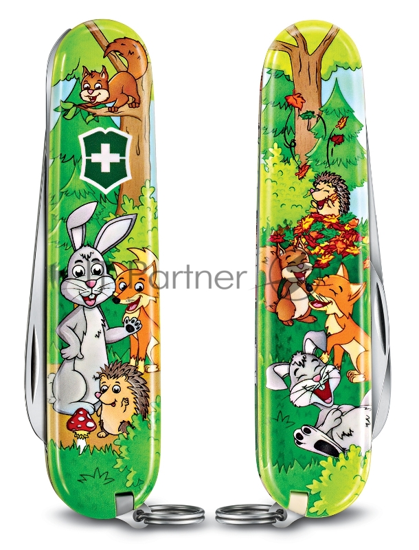 Нож перочинный Victorinox My First Victorinox Rabbit Edition (0.2373.E2) 84мм 9функций зеленый/рисунок карт.коробка