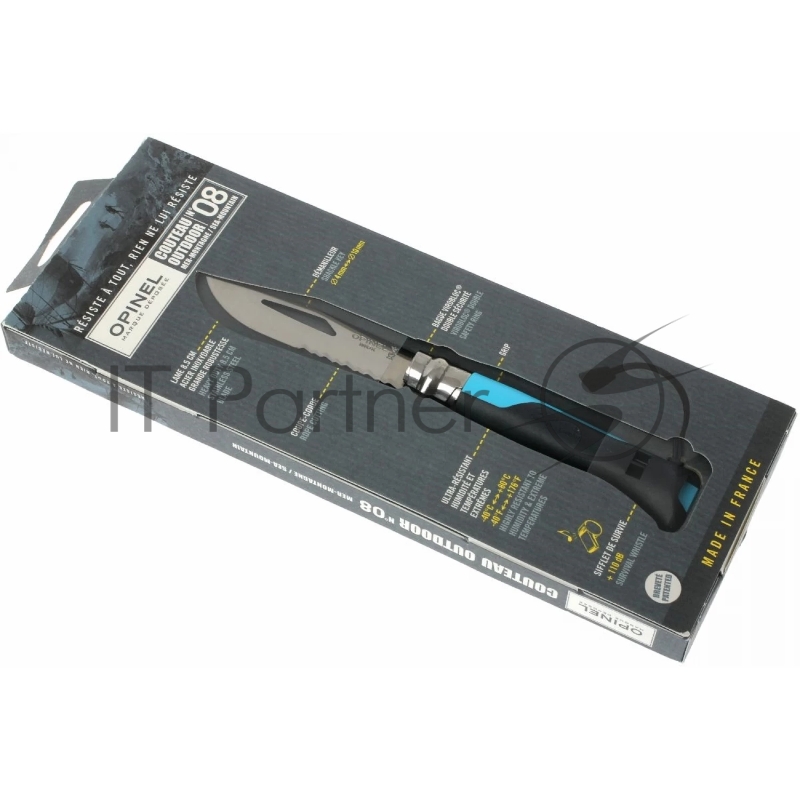Нож перочинный Opinel Outdoor Earth №08 8VRI (001576) 190мм голубой/серый