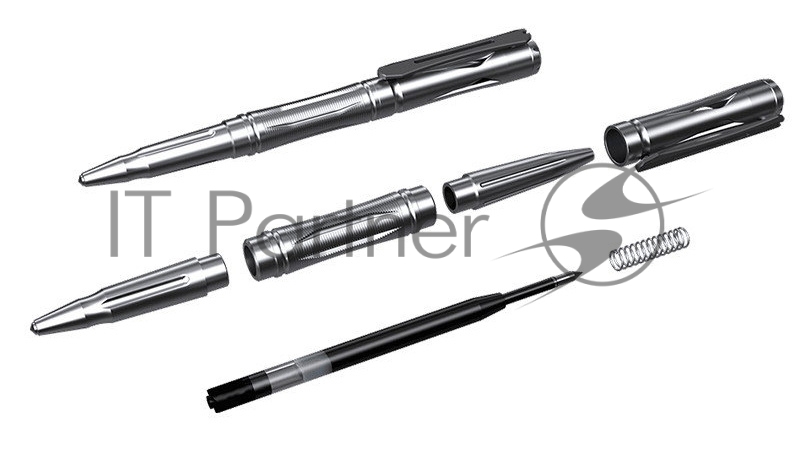 Ручка тактическая Nitecore NTP20 серебристый титан доп.ф.:стеклобой подар.кор.