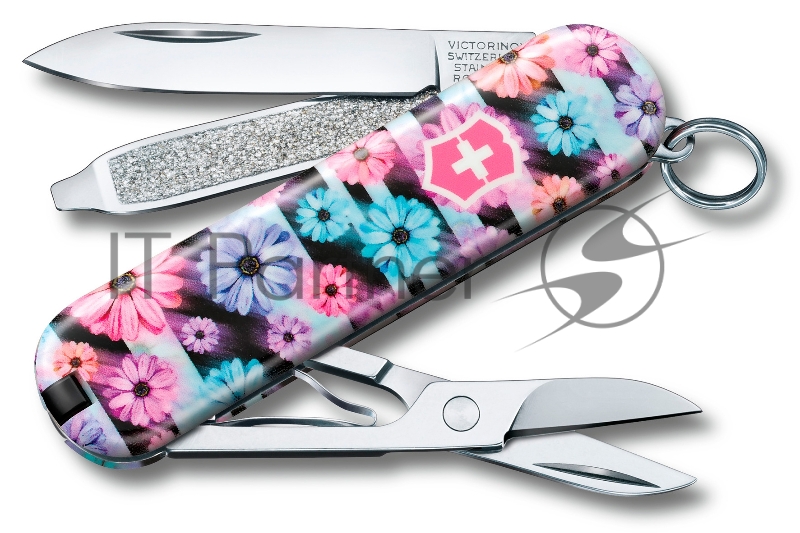 Нож перочинный Victorinox Classic LE2021 Dynamic Floral (0.6223.L2107) 58мм 7функц. карт.коробка