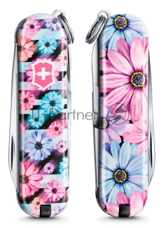 Нож перочинный Victorinox Classic LE2021 Dynamic Floral (0.6223.L2107) 58мм 7функц. карт.коробка