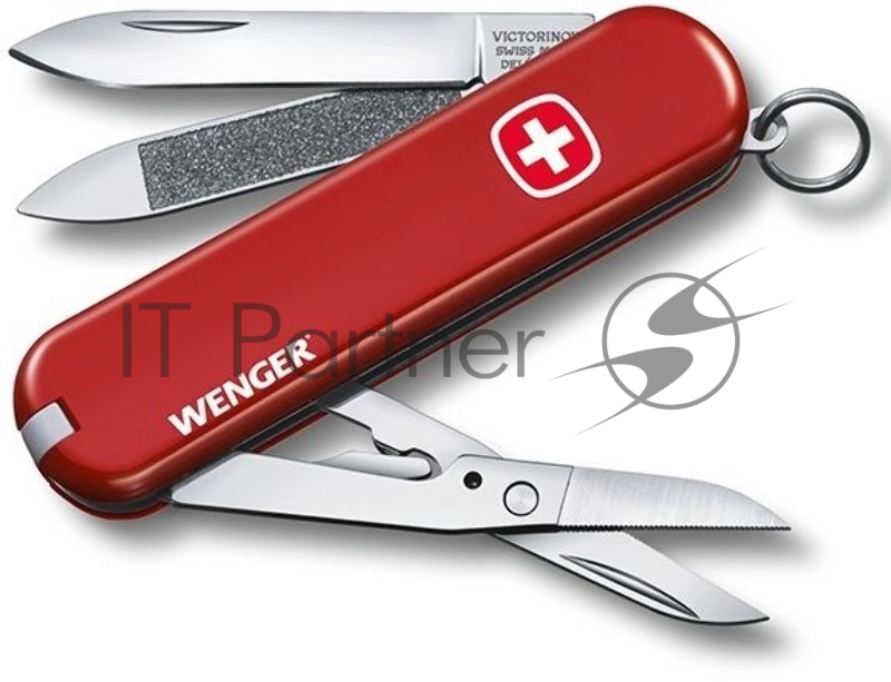 Нож перочинный Victorinox Wenger (0.6423.91) 65мм 7функц. красный карт.коробка