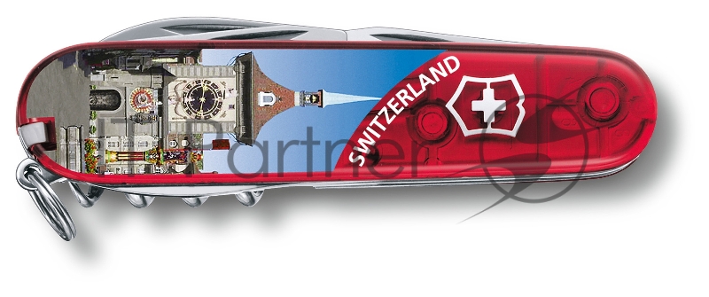 Нож перочинный Victorinox Climber Bern (1.3703.TE6) 91мм 14функц. красный полупрозрачный/рисунок подар.коробка