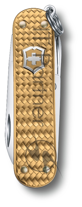 Нож-брелок Victorinox Classic SD Precious Alox, 58 мм, 5 функций, Brass Gold (подар. упаковка)