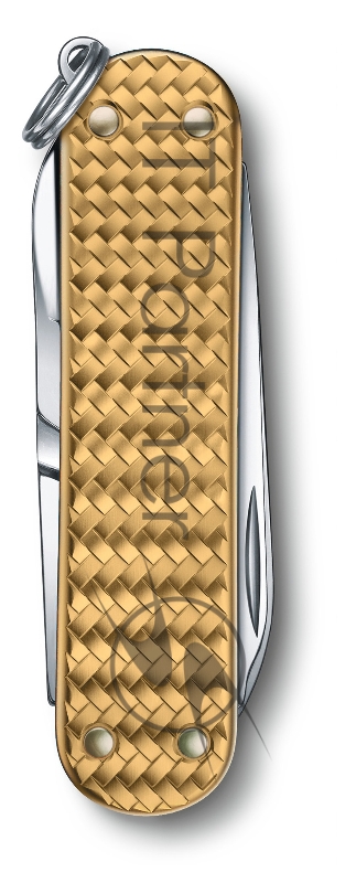 Нож-брелок Victorinox Classic SD Precious Alox, 58 мм, 5 функций, Brass Gold (подар. упаковка)