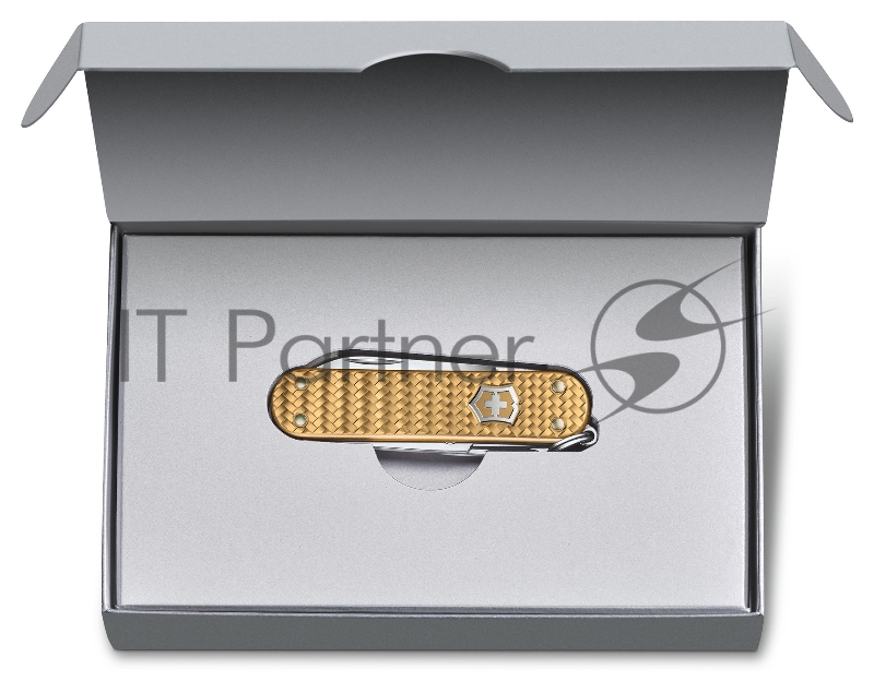 Нож-брелок Victorinox Classic SD Precious Alox, 58 мм, 5 функций, Brass Gold (подар. упаковка)