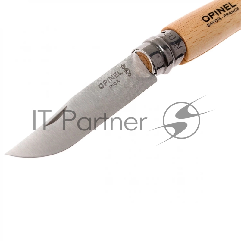 Нож Opinel №7, рукоять из бука, кожаный темляк