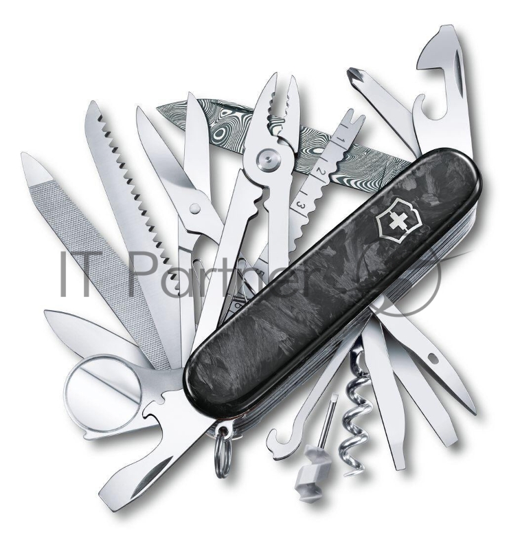 Нож Victorinox SwissChamp Damast LE 2021, 91 мм, 29 функций, чёрный