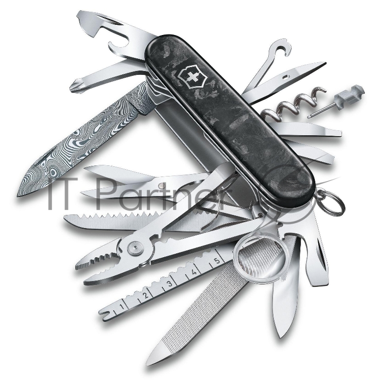 Нож Victorinox SwissChamp Damast LE 2021, 91 мм, 29 функций, чёрный