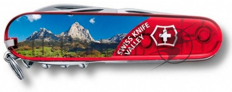 Нож перочинный Victorinox Climber Valley (1.3703.TE9) 91мм 14функц. красный полупрозрачный/рисунок подар.коробка