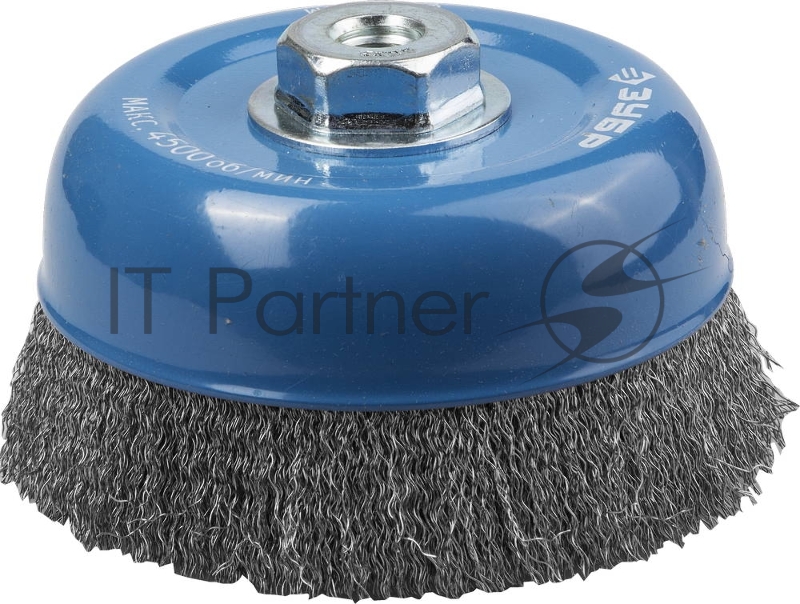 Щетки для дрелей Щетка ЗУБР ЭКСПЕРТ чашечная для УШМ, витая стальная проволока 0,3мм, 150мм/М14