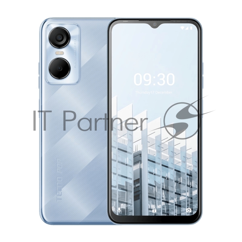 Смартфон Tecno BE8 POP 6 Pro 32+2 Peaceful Blue, 6.56 Asahi Glass, 20:9, 1612 x 720 пикселей, 2.0GHz, 4 Core, 2GB RAM, 32GB, up to 256GB flash, 8Mpix + AF/5Mpix, 2 Sim, 4G, BT v5.0, GPS, A-GPS, USB, 5000mAh, Android 12 S-GO, 195g, 164,87мм x76,25мм x