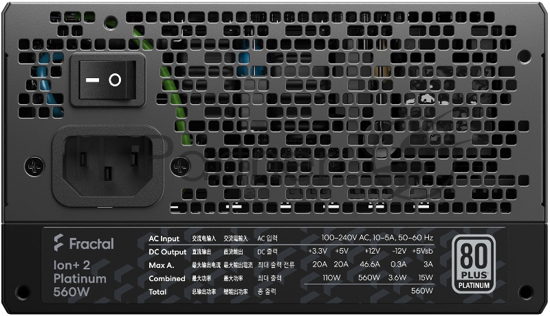 Блок питания Fractal Design ATX 550W ION+2 560 80+ platinum (24+4+4pin) APFC 140mm fan 6xSATA Cab Manag RTL