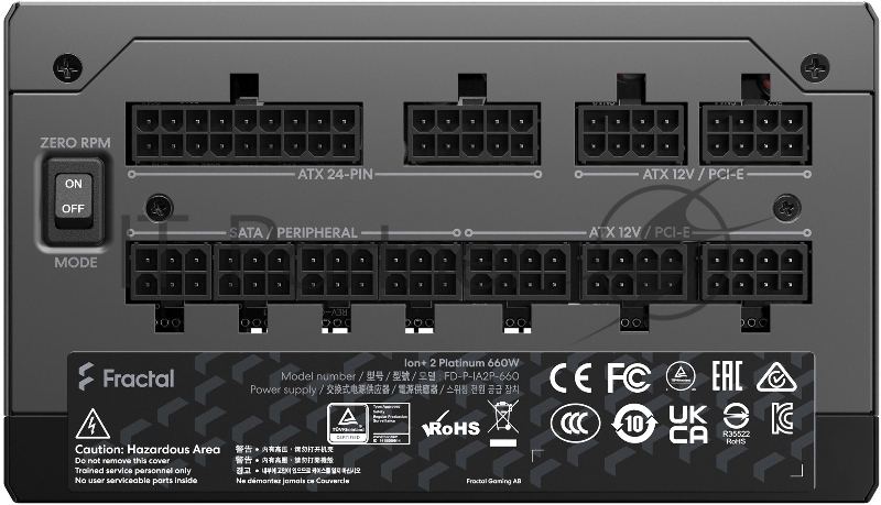 Блок питания Fractal Design ATX 650W ION+2 660 80+ platinum (24+4+4pin) APFC 140mm fan 10xSATA Cab Manag RTL