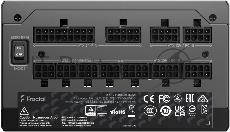 Блок питания Fractal Design ATX 750W ION+2 760 80+ platinum (24+4+4pin) APFC 140mm fan 10xSATA Cab Manag RTL