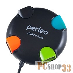 Контроллер Perfeo USB-HUB 4 Port, (PF_4283) чёрный