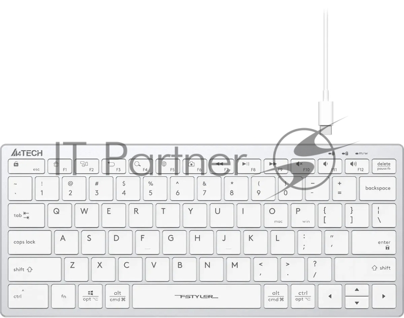 Клавиатура A4Tech Fstyler FX51 белый USB slim Multimedia