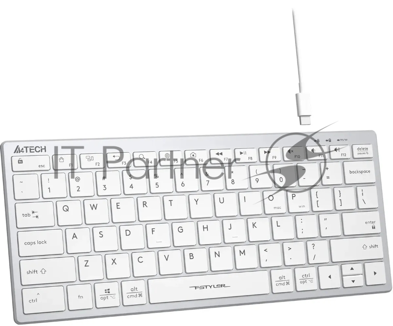 Клавиатура A4Tech Fstyler FX51 белый USB slim Multimedia