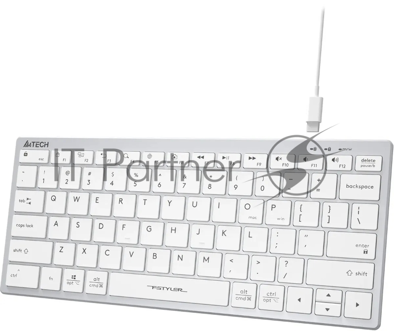 Клавиатура A4Tech Fstyler FX51 белый USB slim Multimedia
