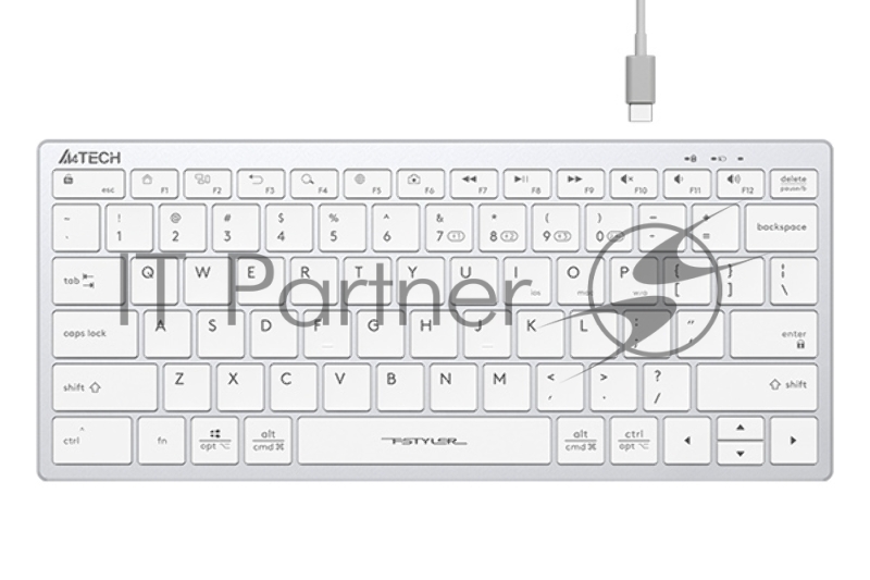 Клавиатура A4Tech Fstyler FBX51C белый USB беспроводная BT/Radio slim Multimedia