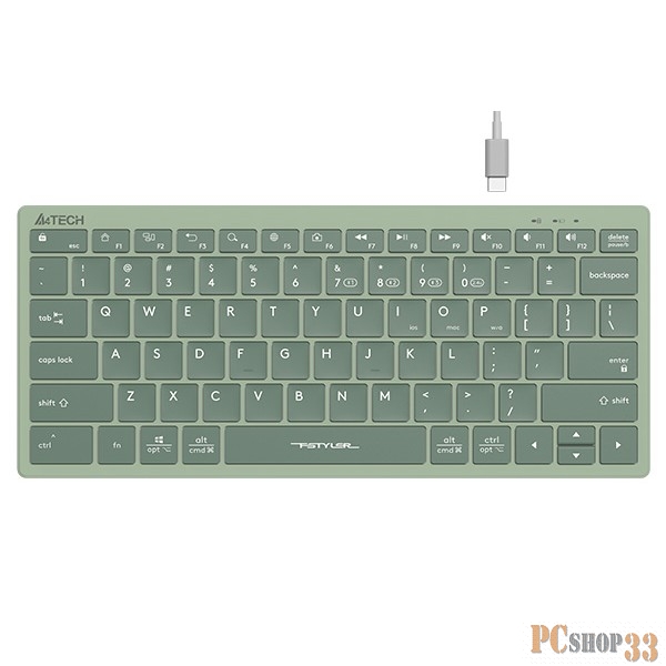 Клавиатура A4Tech Fstyler FBX51C зеленый USB беспроводная BT/Radio slim Multimedia