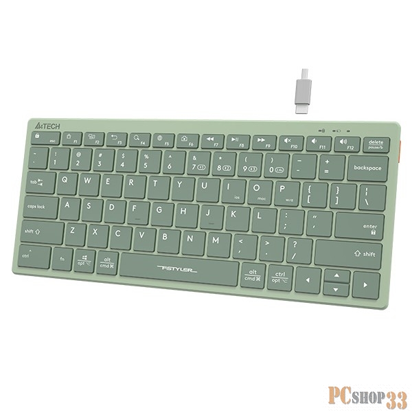 Клавиатура A4Tech Fstyler FBX51C зеленый USB беспроводная BT/Radio slim Multimedia