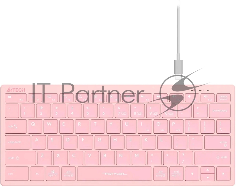 Клавиатура A4Tech Fstyler FBX51C розовый USB беспроводная BT/Radio slim Multimedia