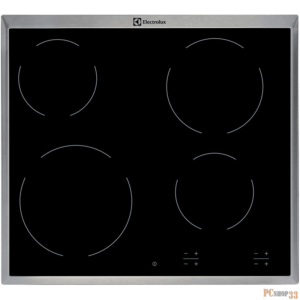 Встраиваемая электрическая панель ELECTROLUX, 60 см, 4 конфорки, черный цвет, рама из нержавеющей стали