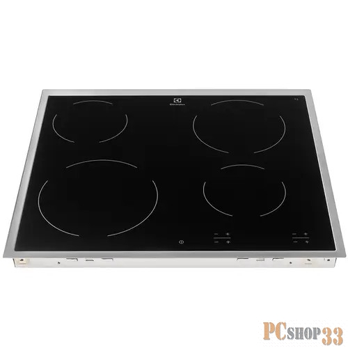 Встраиваемая электрическая панель ELECTROLUX, 60 см, 4 конфорки, черный цвет, рама из нержавеющей стали