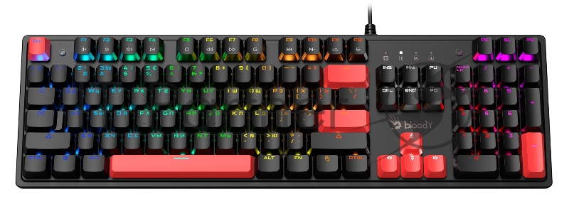 Клавиатура A4Tech Bloody S510N механическая черный/красный